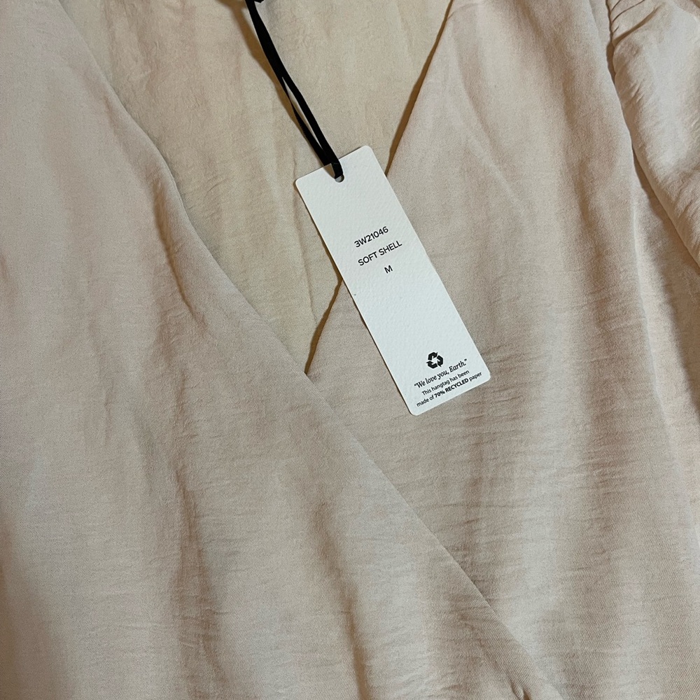 NWT | Olive & Oak | Cream Faux Wrap Blouse - Picture 6 of 15